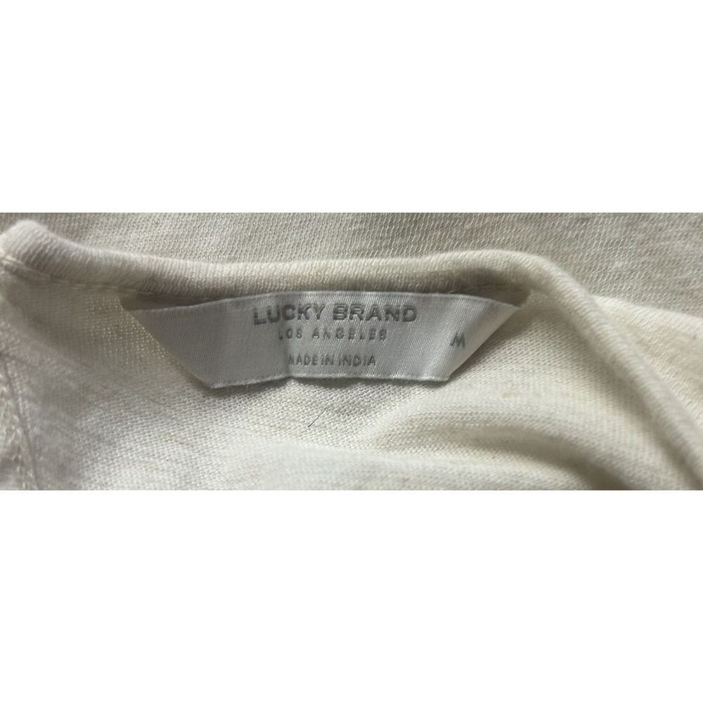 Lucky brand ivory embroidered flutter sleeve dolman top size Medium - Picture 4 of 4